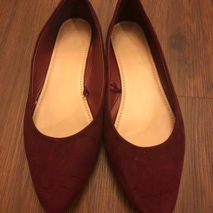 Burgundy Forever 21 Flats